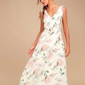White Floral Print Maxi Dress